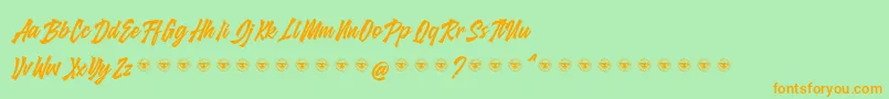 glarious Font – Orange Fonts on Green Background