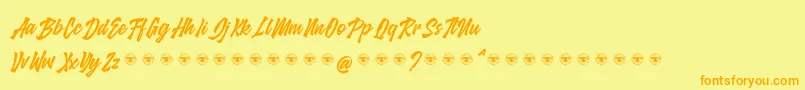 glarious Font – Orange Fonts on Yellow Background