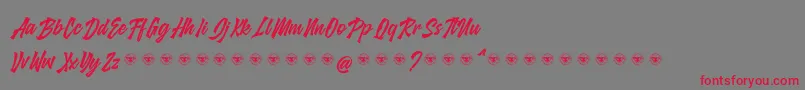 glarious-Schriftart – Rote Schriften auf grauem Hintergrund