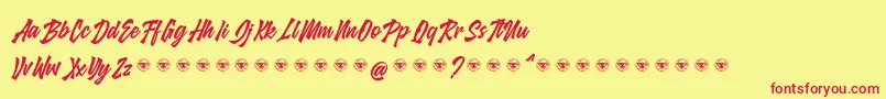 glarious Font – Red Fonts on Yellow Background