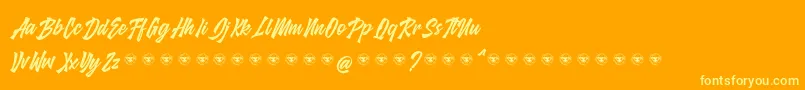 glarious-Schriftart – Gelbe Schriften auf orangefarbenem Hintergrund