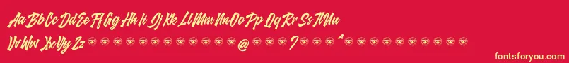 glarious Font – Yellow Fonts on Red Background