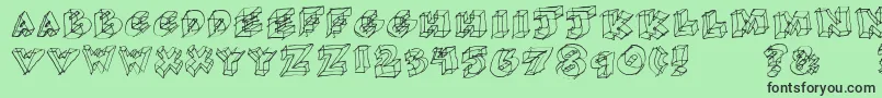 Glass Font – Black Fonts on Green Background
