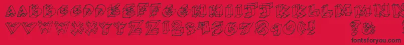 Glass Font – Black Fonts on Red Background