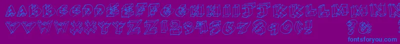 Glass Font – Blue Fonts on Purple Background