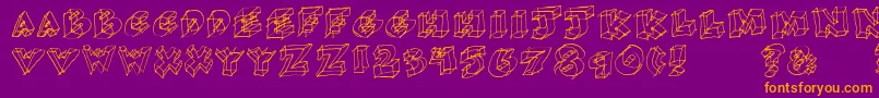 Glass Font – Orange Fonts on Purple Background
