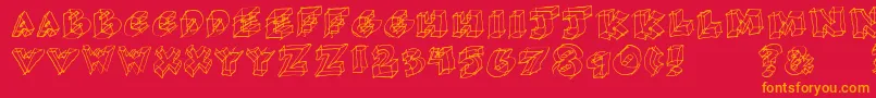 Glass Font – Orange Fonts on Red Background