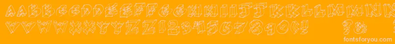 Glass Font – Pink Fonts on Orange Background