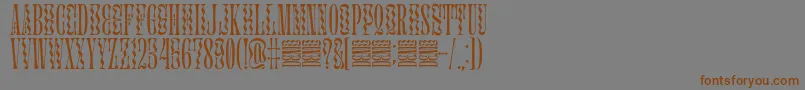 フォントGlassure – 茶色の文字が灰色の背景にあります。