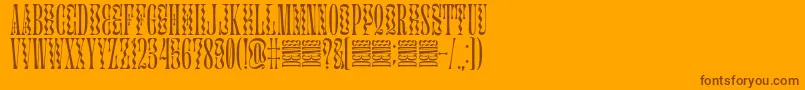 Glassure-Schriftart – Braune Schriften auf orangefarbenem Hintergrund