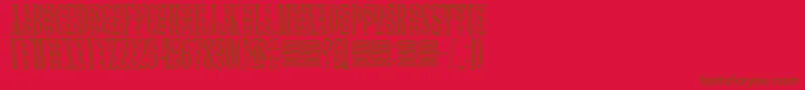Glassure-Schriftart – Braune Schriften auf rotem Hintergrund