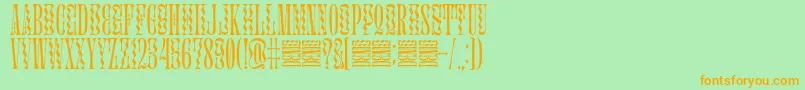 Glassure-Schriftart – Orangefarbene Schriften auf grünem Hintergrund
