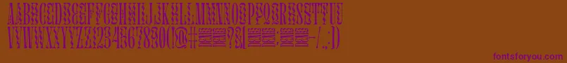 Glassure-Schriftart – Violette Schriften auf braunem Hintergrund