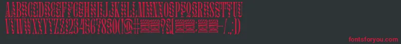 Glassure-Schriftart – Rote Schriften auf schwarzem Hintergrund