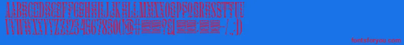 Glassure-Schriftart – Rote Schriften auf blauem Hintergrund