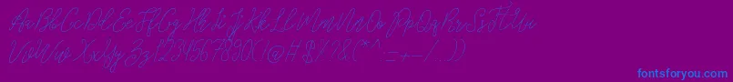 Glaudiana-fontti – siniset fontit violetilla taustalla