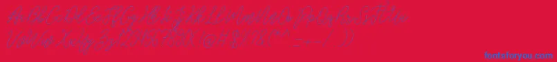 Police Glaudiana – polices bleues sur fond rouge