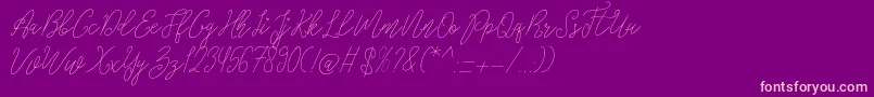 Glaudiana Font – Pink Fonts on Purple Background