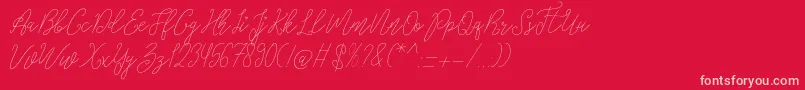 Glaudiana Font – Pink Fonts on Red Background
