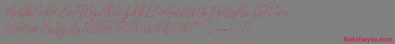 Glaudiana-Schriftart – Rote Schriften auf grauem Hintergrund
