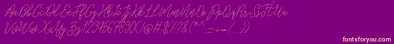 Glaudiana Font – Yellow Fonts on Purple Background