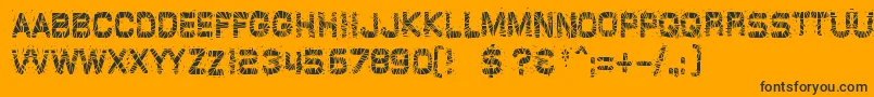 glazkrak-Schriftart – Schwarze Schriften auf orangefarbenem Hintergrund