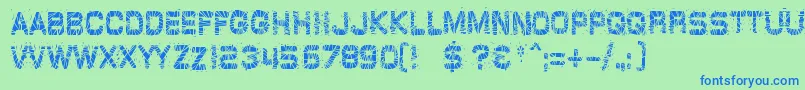 glazkrak Font – Blue Fonts on Green Background