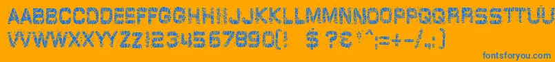 glazkrak Font – Blue Fonts on Orange Background