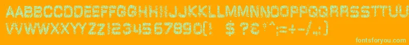 glazkrak Font – Green Fonts on Orange Background