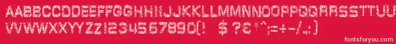 Weitere Informationen zur glazkrak-Schriftart glazkrak-Schriftart – Rosa Schriften auf rotem Hintergrund