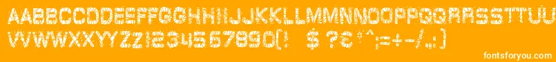 glazkrak-Schriftart – Weiße Schriften auf orangefarbenem Hintergrund