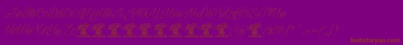 Milasiancircathinpersonal-Schriftart – Braune Schriften auf violettem Hintergrund