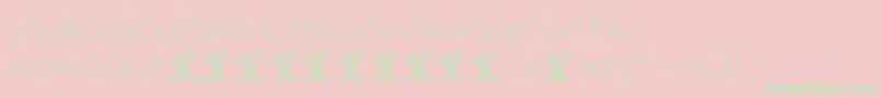 Milasiancircathinpersonal-Schriftart – Grüne Schriften auf rosa Hintergrund