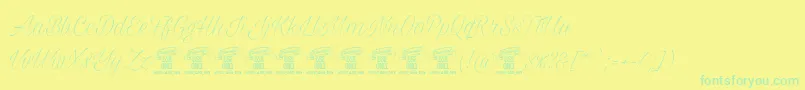 Milasiancircathinpersonal Font – Green Fonts on Yellow Background