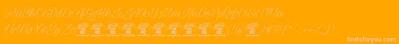 Milasiancircathinpersonal-Schriftart – Rosa Schriften auf orangefarbenem Hintergrund