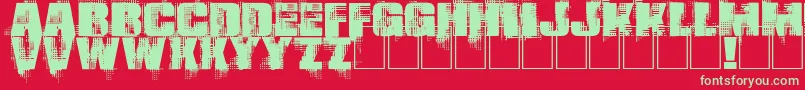 Gling Font – Green Fonts on Red Background