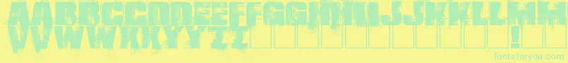 Gling-Schriftart – Grüne Schriften auf gelbem Hintergrund