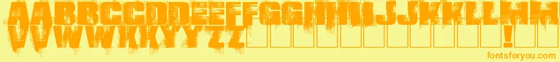 Gling Font – Orange Fonts on Yellow Background