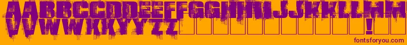 Gling Font – Purple Fonts on Orange Background