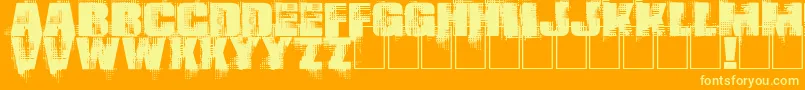 Gling Font – Yellow Fonts on Orange Background