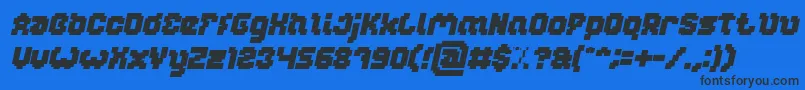 Fonte GLITCH Bold Italic – fontes pretas em um fundo azul