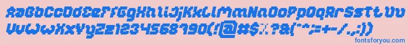 GLITCH Bold Italic-fontti – siniset fontit vaaleanpunaisella taustalla