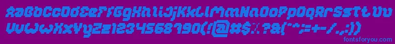 GLITCH Bold Italic Font – Blue Fonts on Purple Background