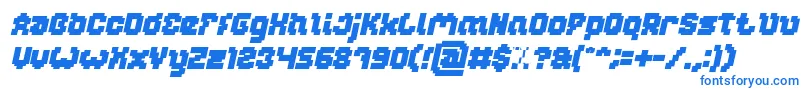 フォントGLITCH Bold Italic – 白い背景に青い文字