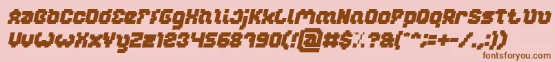 Czcionka GLITCH Bold Italic – brązowe czcionki na różowym tle