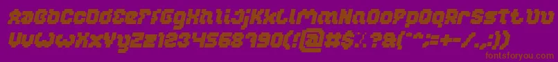 GLITCH Bold Italic-Schriftart – Braune Schriften auf violettem Hintergrund