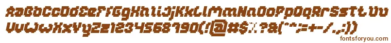 フォントGLITCH Bold Italic – 白い背景に茶色のフォント