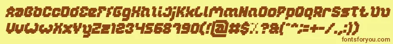 Fonte GLITCH Bold Italic – fontes marrons em um fundo amarelo