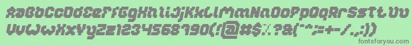 Czcionka GLITCH Bold Italic – szare czcionki na zielonym tle