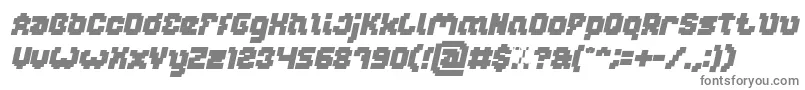 Czcionka GLITCH Bold Italic – szare czcionki na białym tle